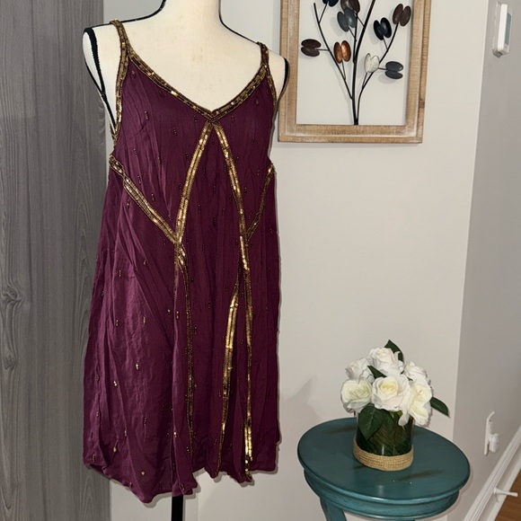 Free People “In Heaven Embellished Slip” Mini Dress - Size small - Picture 3 of 9